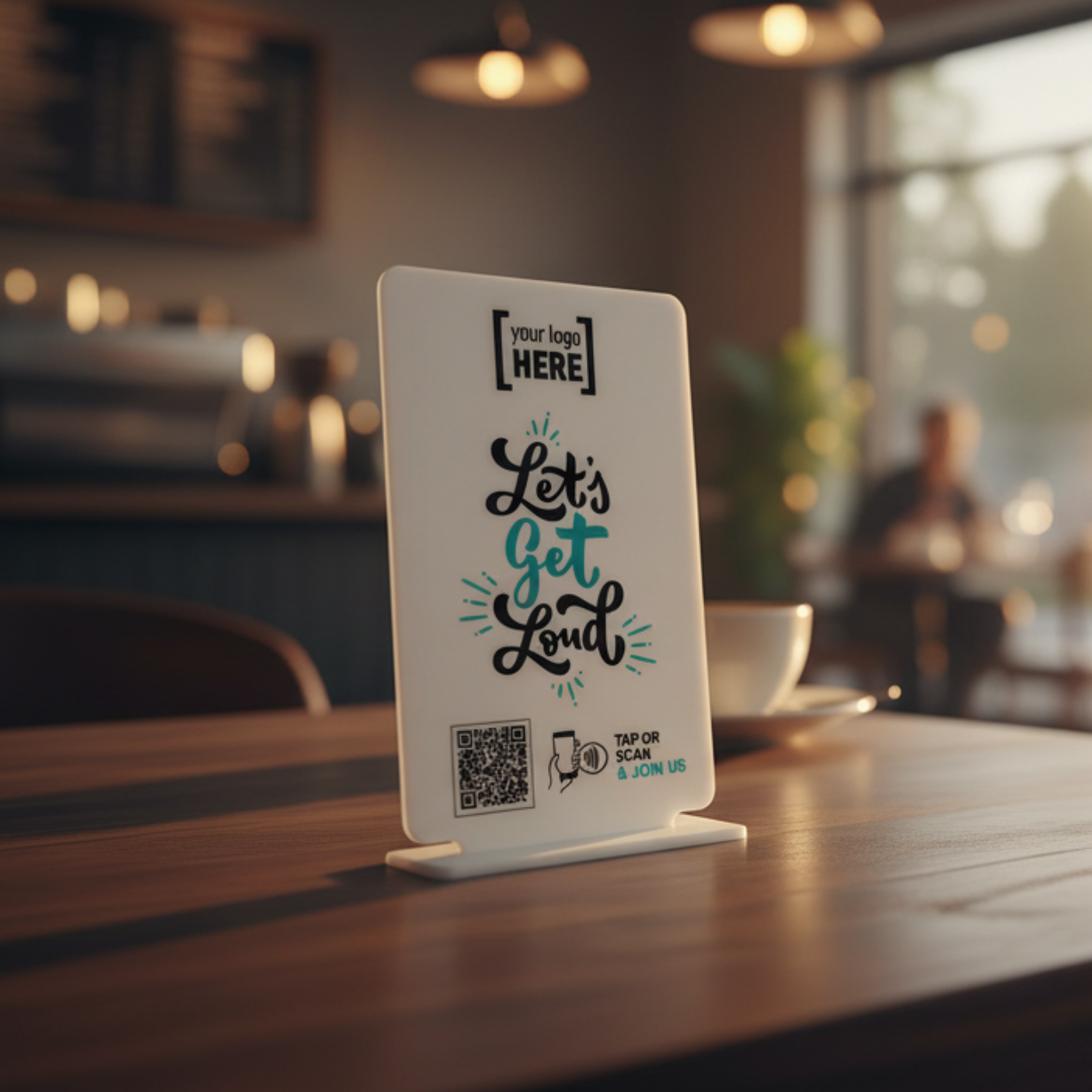 Google Review Table Talker T-Shape with your logo