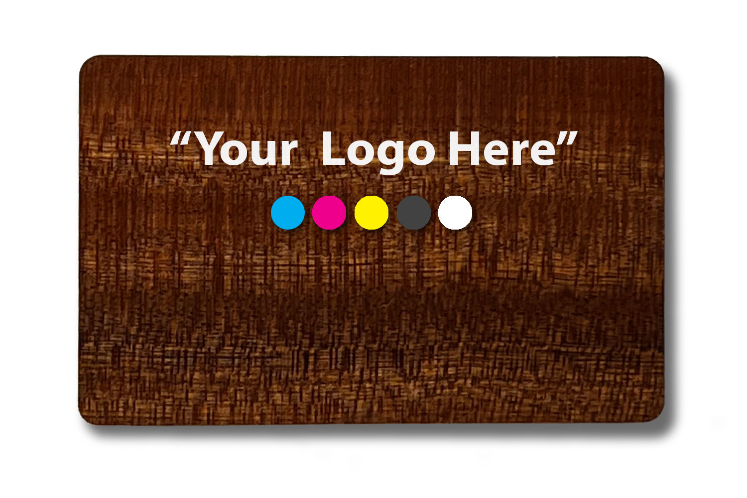 Smart Tap NFC Business Card Bamboo Dark Color Front