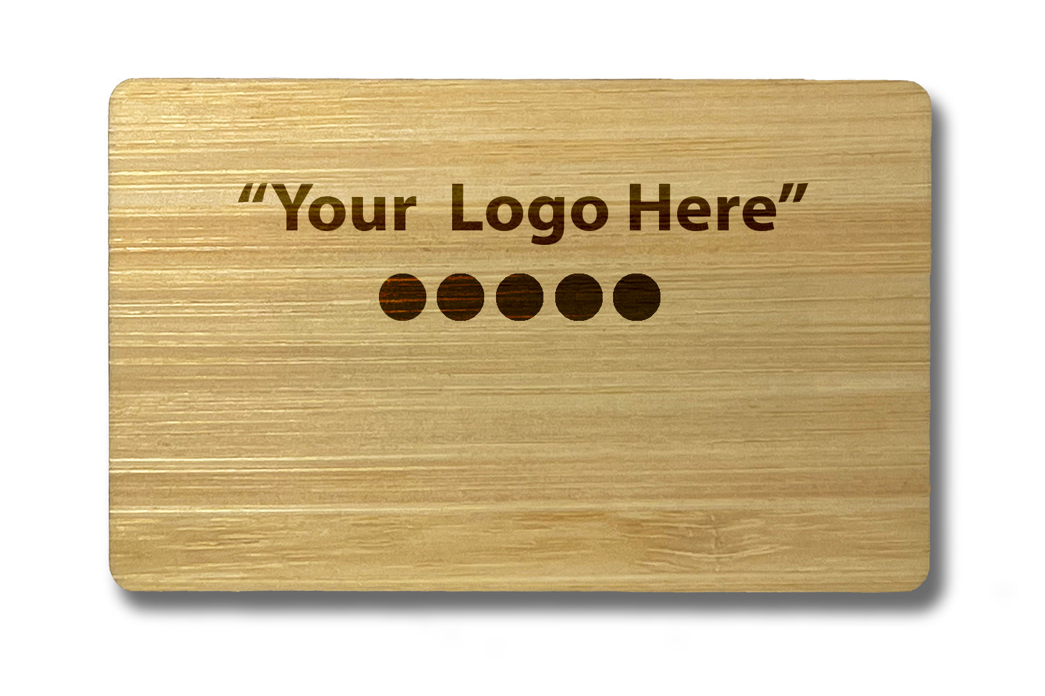 Smart Tap NFC Business Card Bamboo Light Engraved front