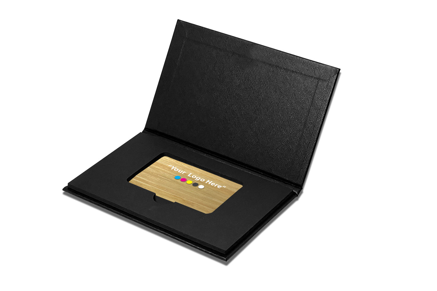 Smart Tap NFC Business Card Box Bamboo light