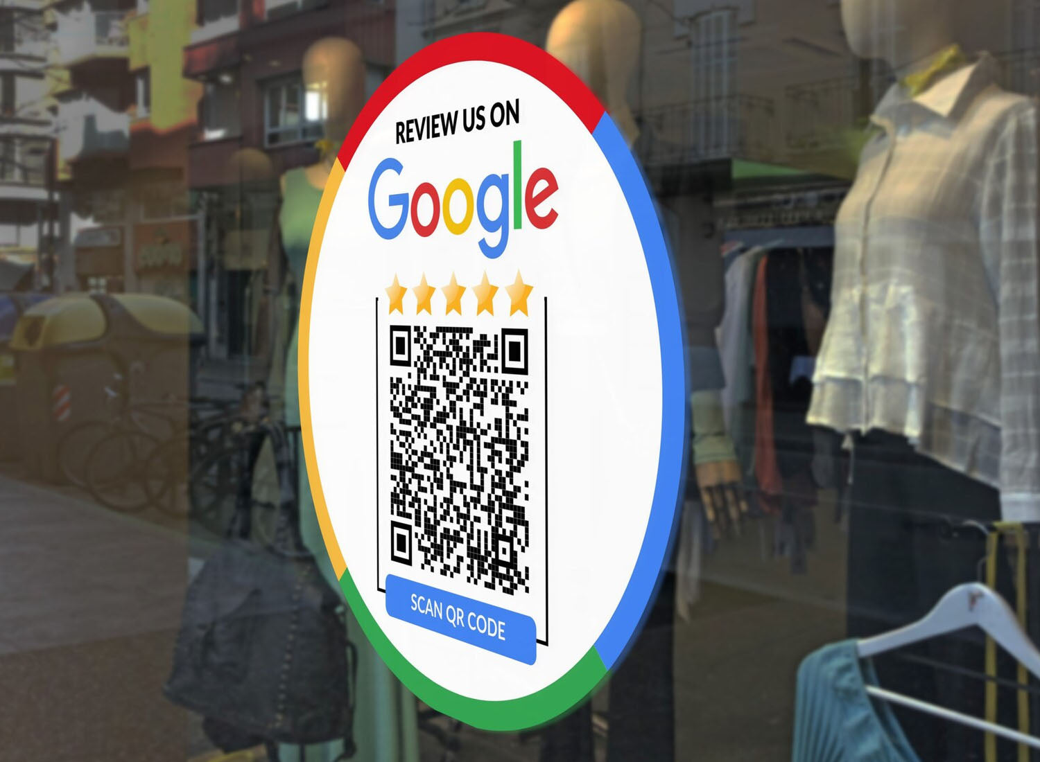 Smart-Tap, Google Review Sticker με QR Code χωρίς το λογότυπό σας.