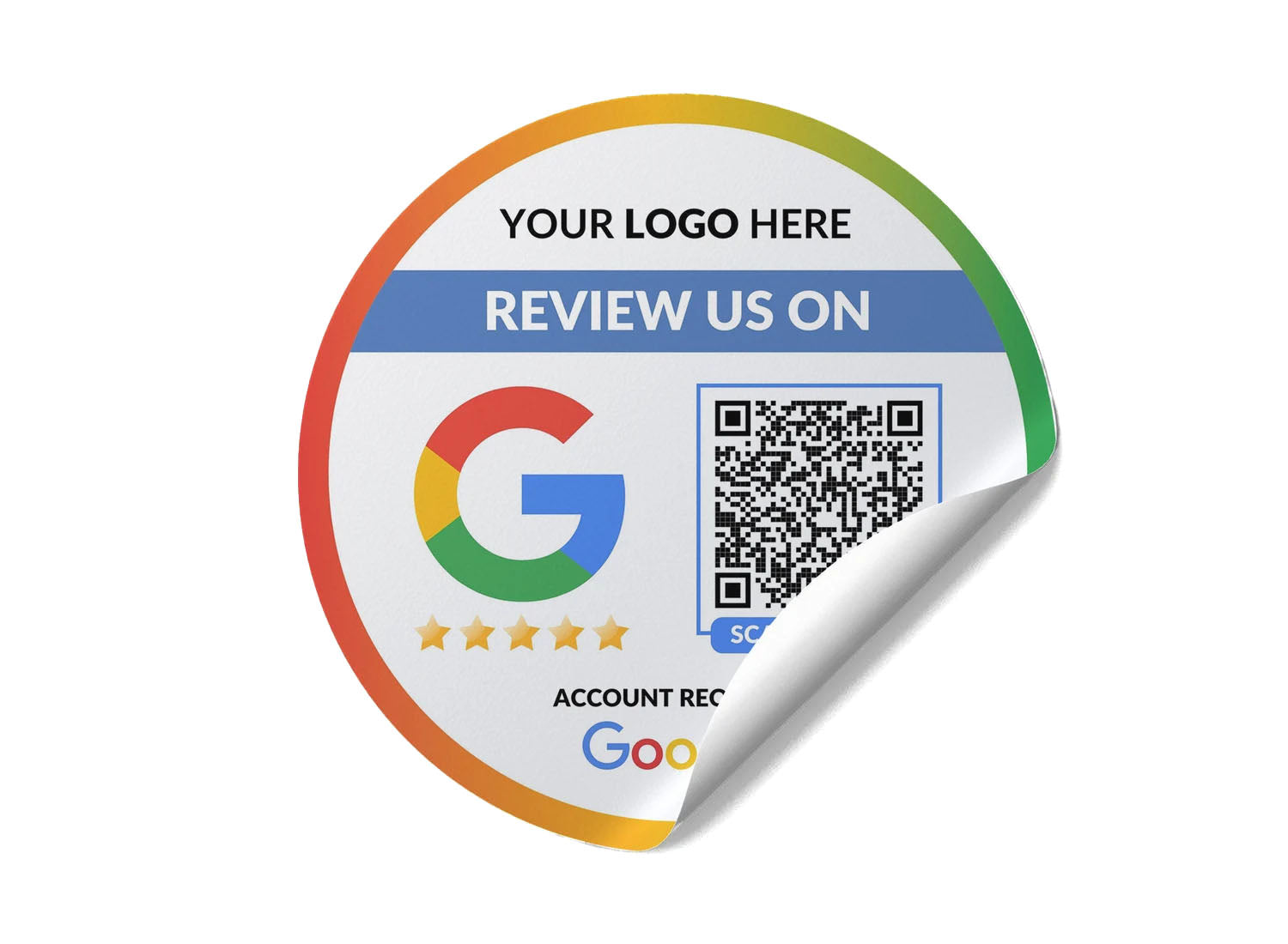 Smart-Tap, Google Review Sticker με QR Code με το λογότυπό σας.