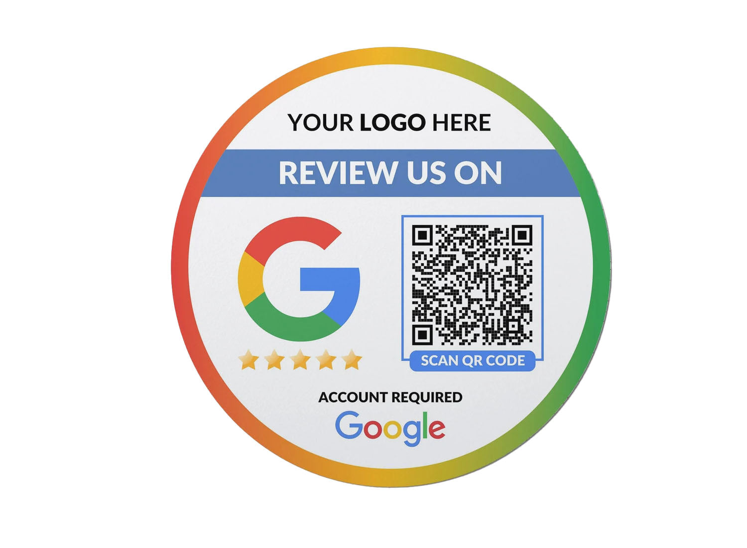 Smart-Tap, Google Review Sticker με QR Code με το λογότυπό σας.