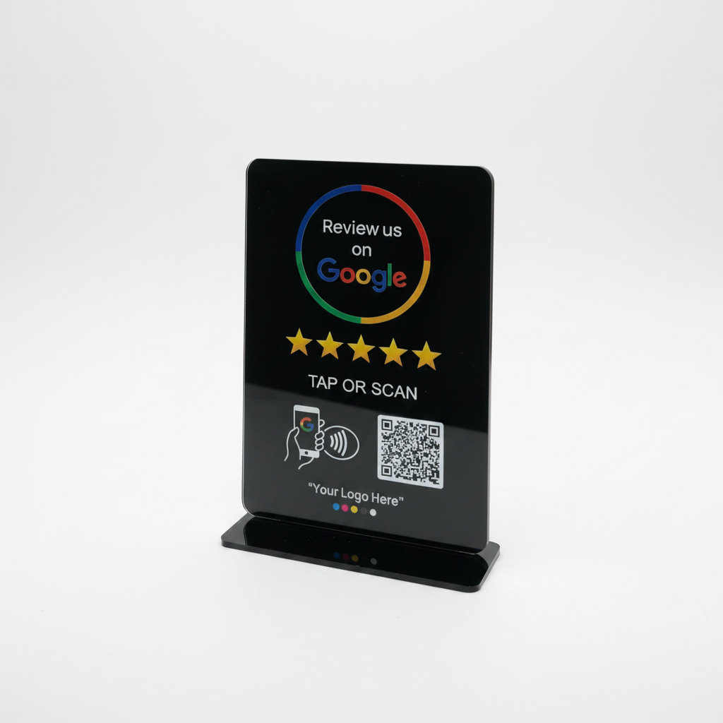 Google Review Table Talker T-Shape with your logo