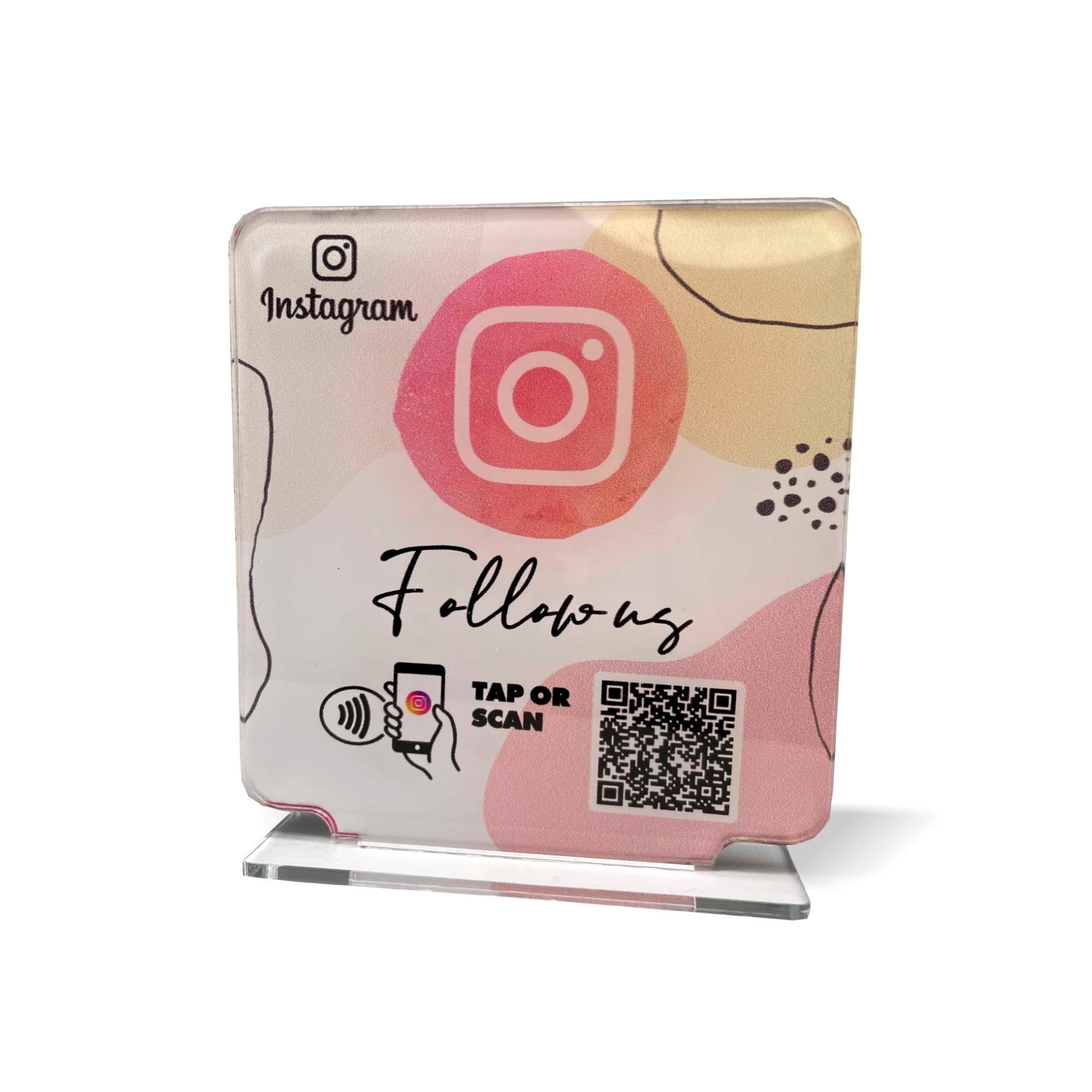 Smart-Tap, Instagram Table Talker με NFC/QR Code, T-Shape χωρίς το λογότυπο σας. Σχέδιο 2