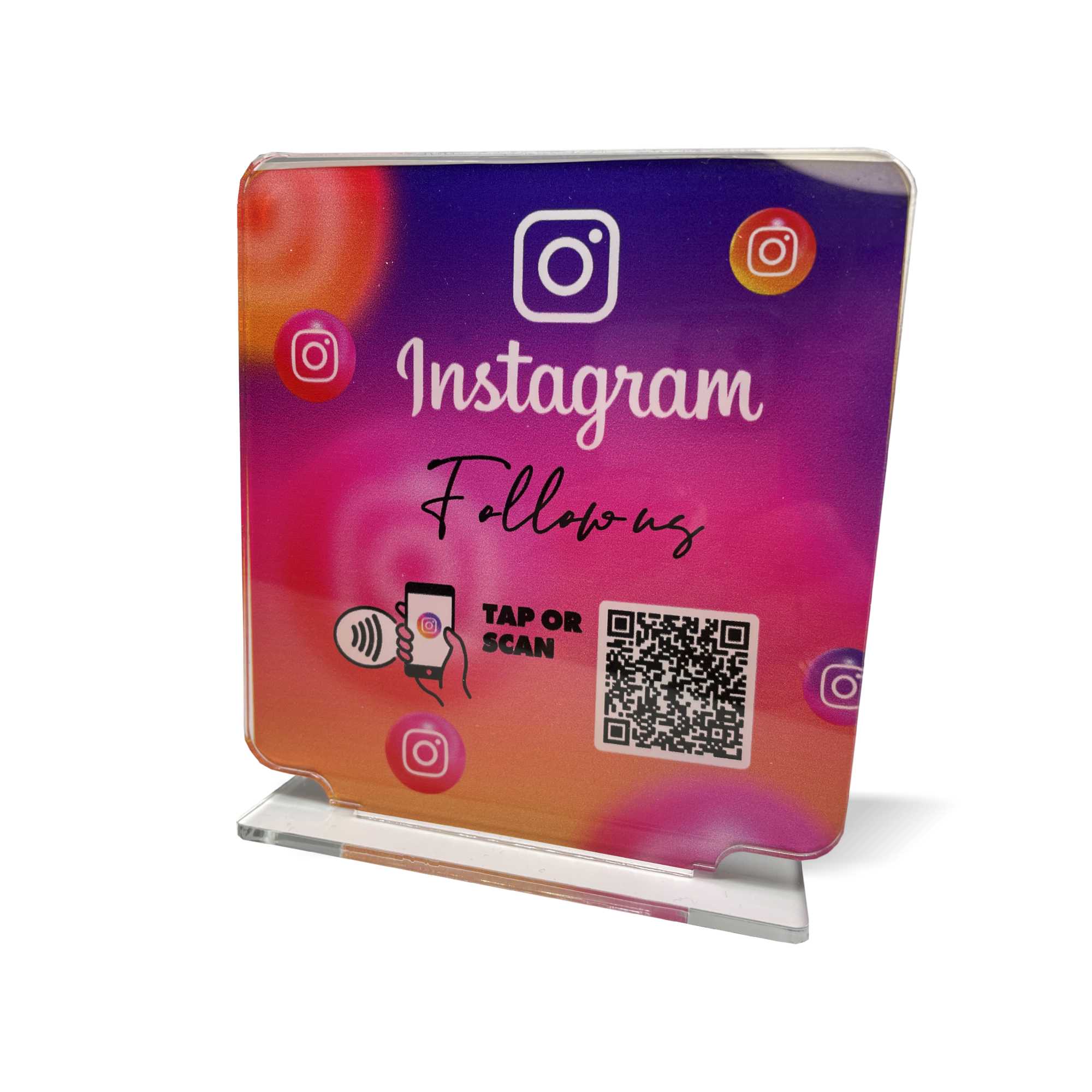 Smart-Tap, Instagram Table Talker με NFC/QR Code, T-Shape χωρίς το λογότυπο σας. Σχέδιο 4