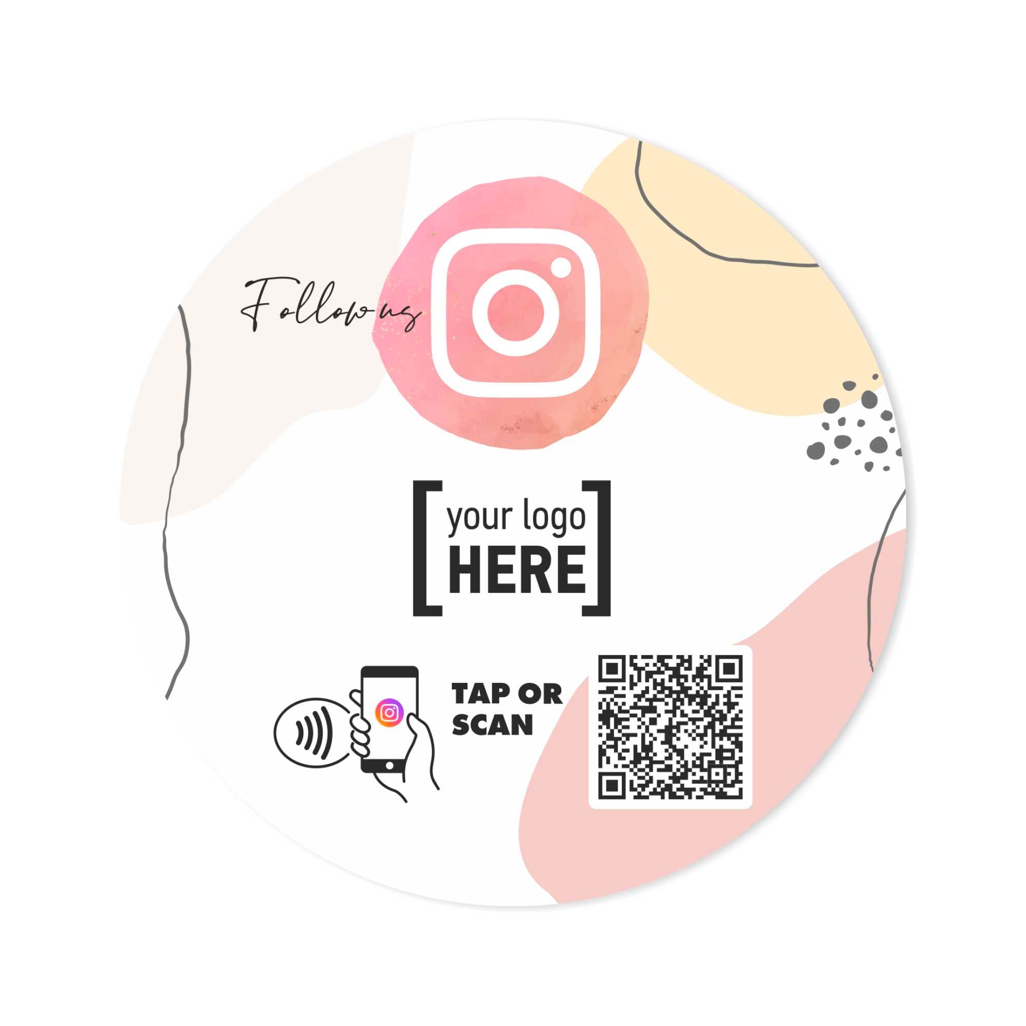 Smart-Tap, Instagram sticker με NFC/QR Code με το λογότυπο σας. Σχέδιο 2.