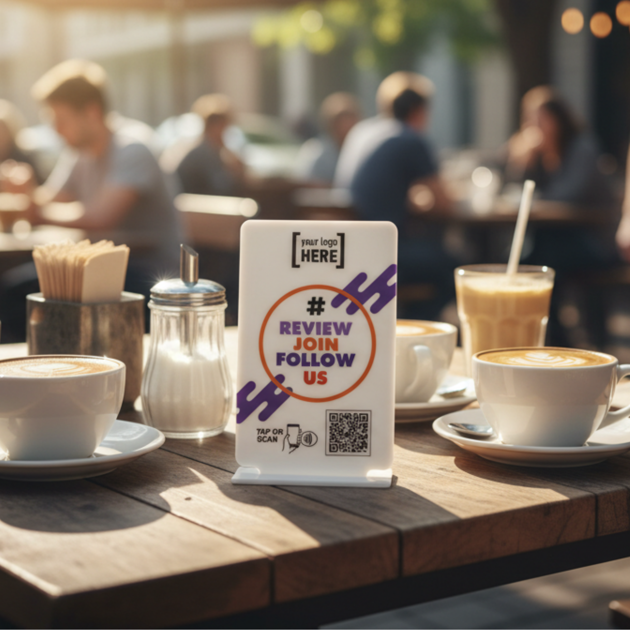 Google Review Table Talker T-Shape with your logo