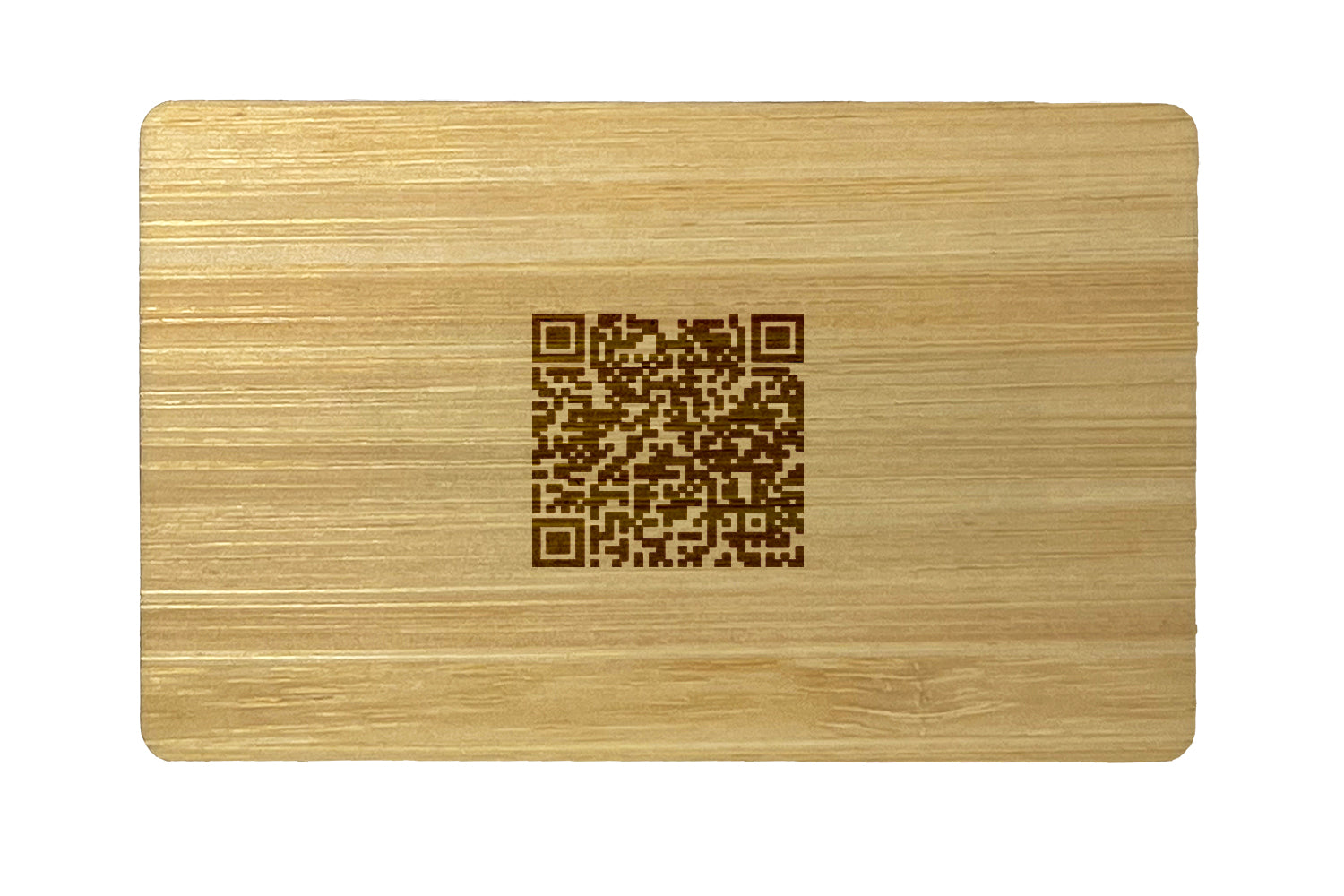 Smart Tap NFC Business Card Bamboo light Engraved Back