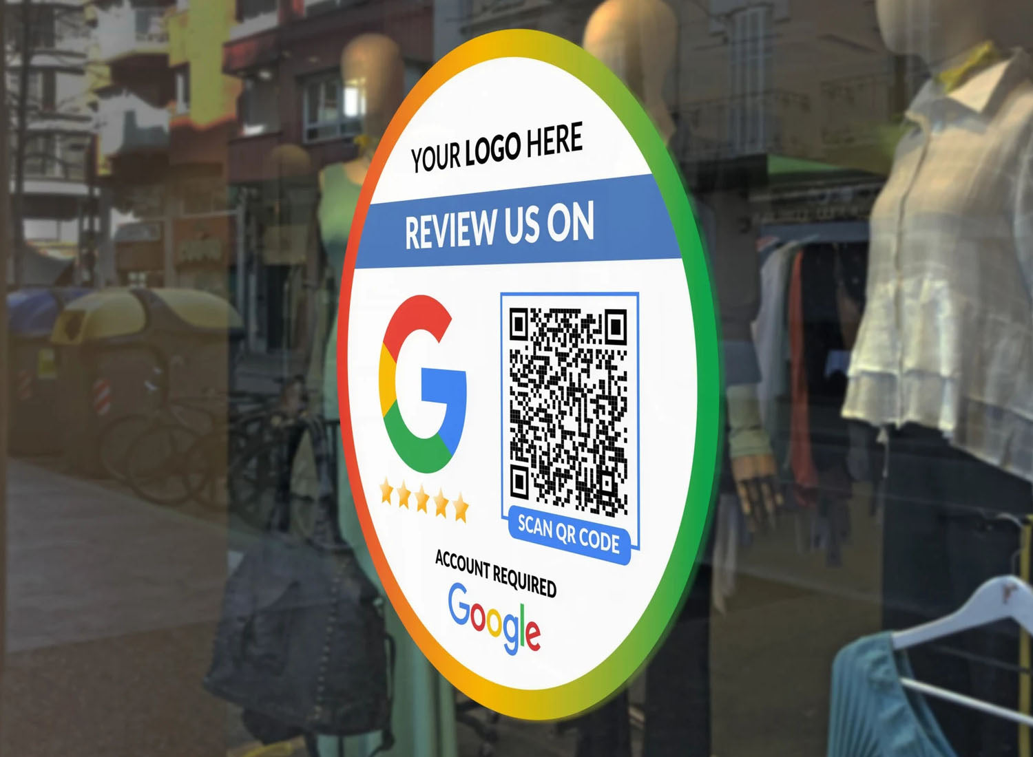 Set Google Review Sticker με ή χωρίς το λογότυπό σας