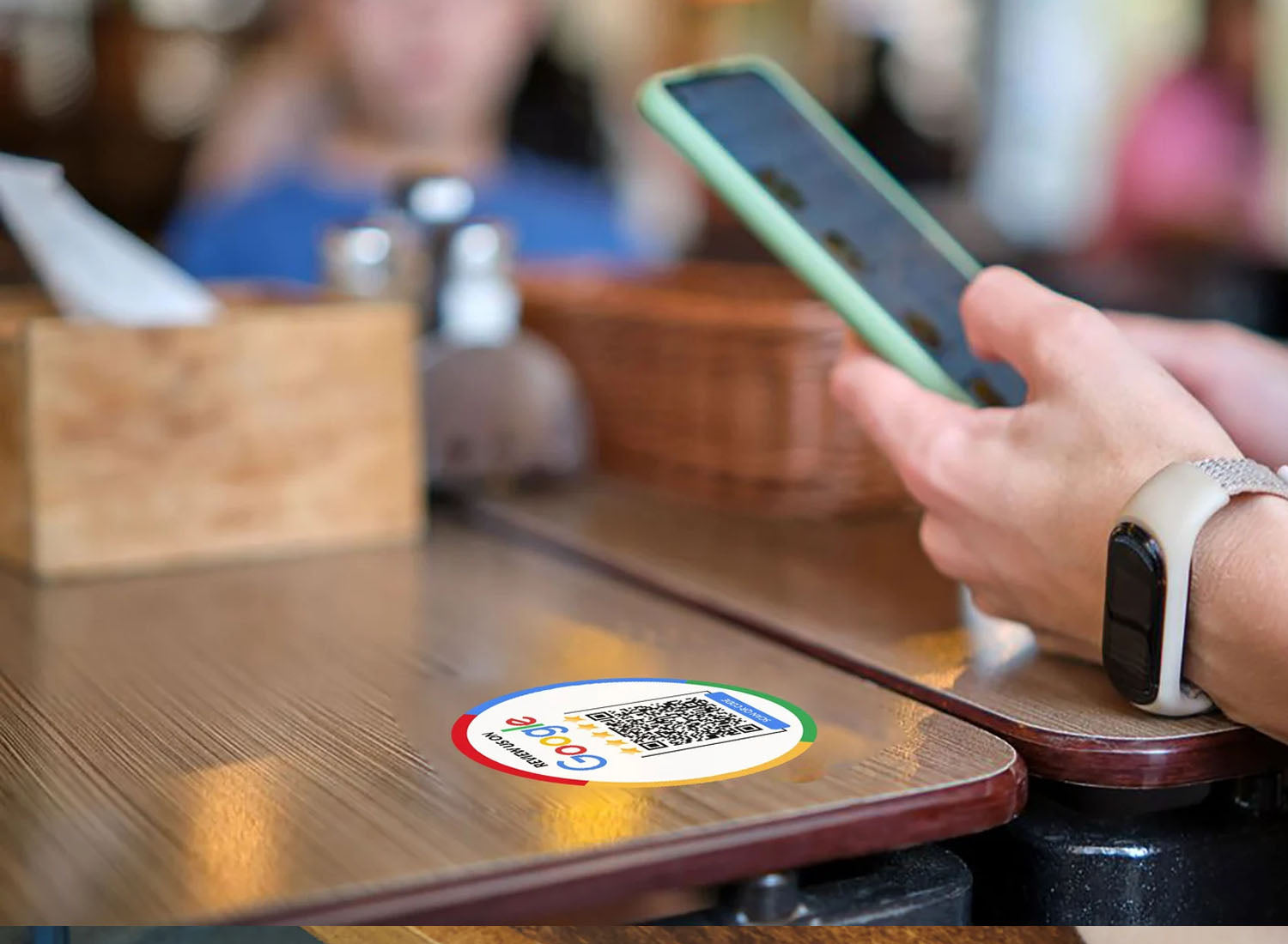 Smart-Tap, Google Review Sticker με QR Code χωρίς το λογότυπό σας.