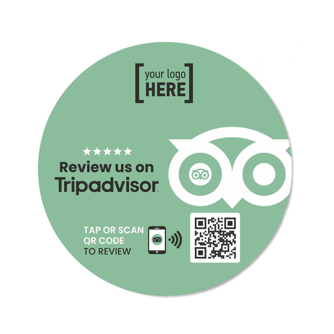 Set Tripadvisor Review Sticker με ή χωρίς το λογότυπό σας