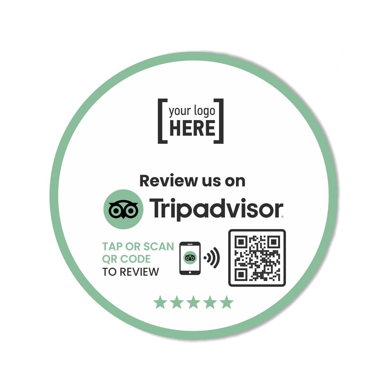 Set Tripadvisor Review Sticker με ή χωρίς το λογότυπό σας