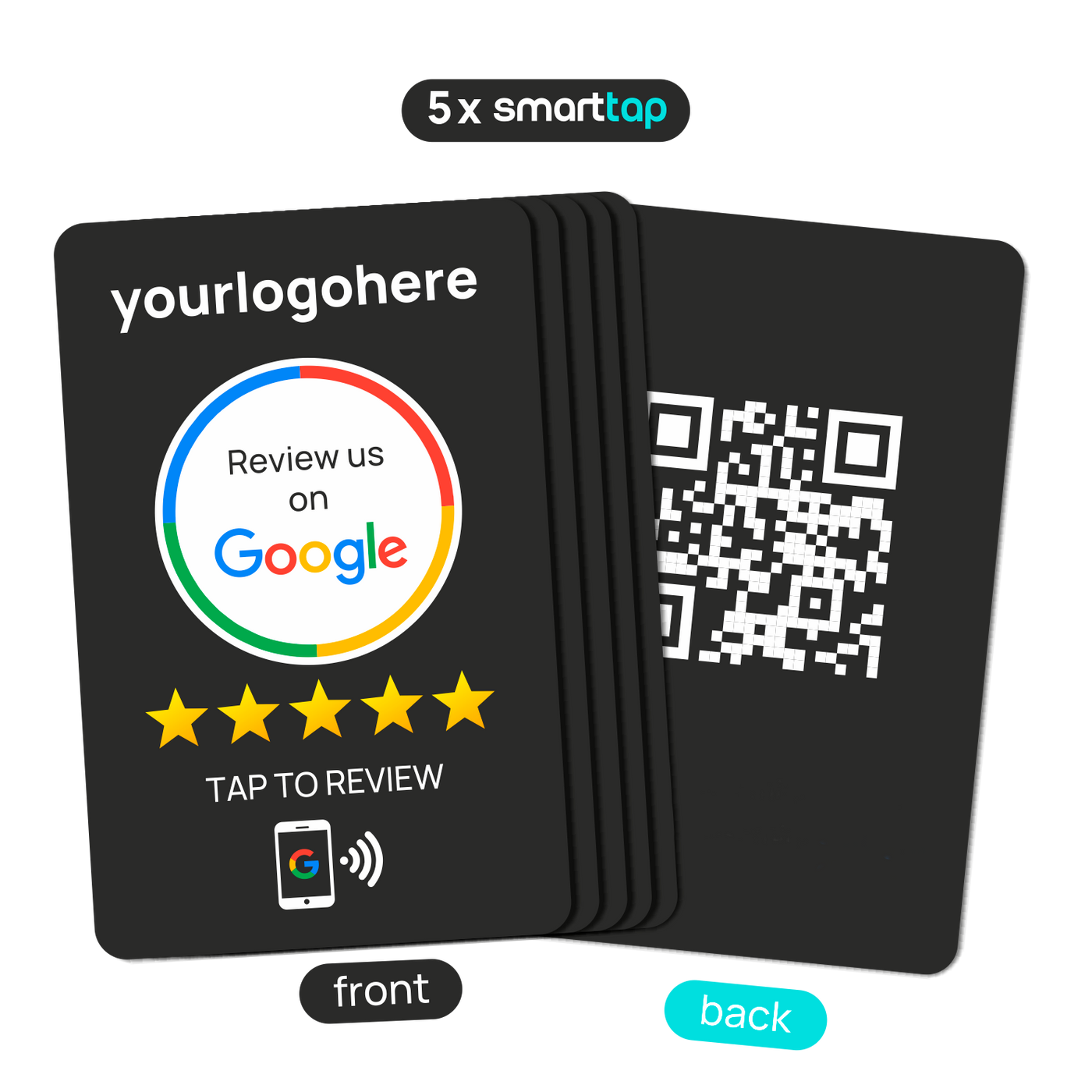 NFC Google Review Card (PVCWhite) (With Your Logo)